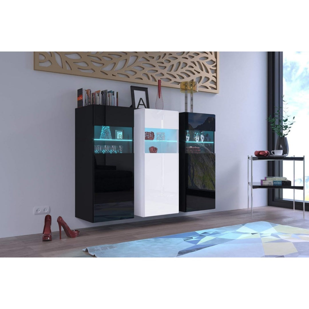 Das Sideboard setzt auf eine Farbgebung in Blau
