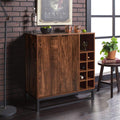 Sideboard aus Samt und Metall in Schwarz und Nussbaumbraun