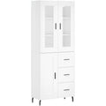 Vitrine mit den Massen 69.5 x 34 x 180 cm in Weiss