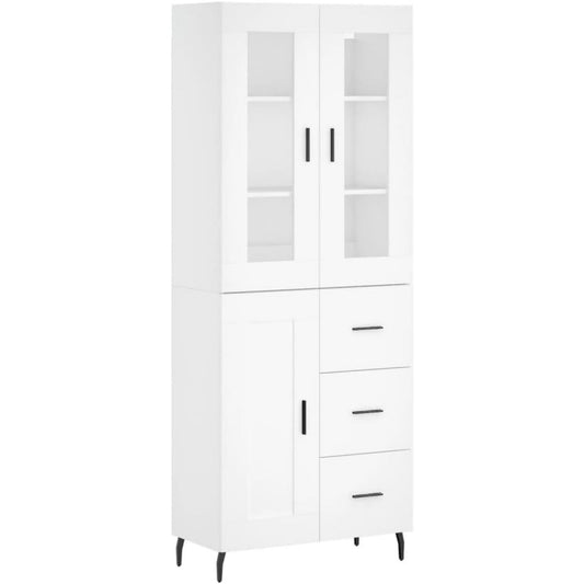 Vitrine mit den Massen 69.5 x 34 x 180 cm in Weiss