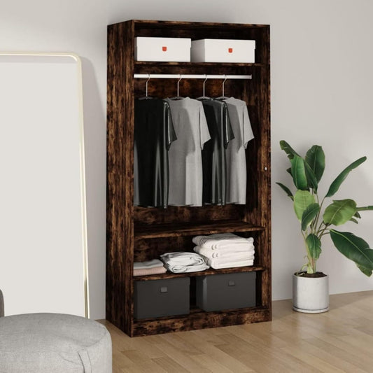 Kleiderschrank in Naturbraun und Schwarz