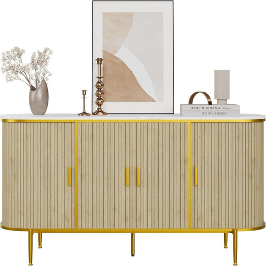 Sideboard mit strukturierten Fronten und Schiebetueren
