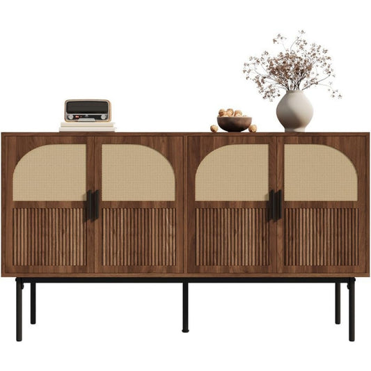 Sideboard aus Metall zeigt Flechtoptik