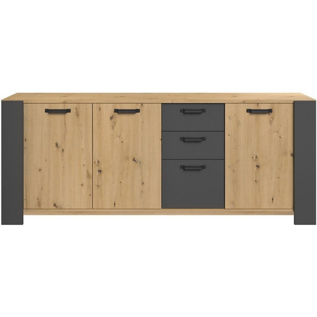 Sideboard verbindet beschichtete Flaechen und 3 Schubladen