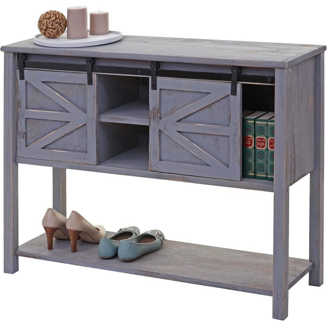 Sideboard aus Holzwerkstoff und Metall mit Schiebetueren