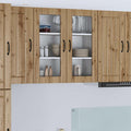 Vitrine mit den Massen 80 x 31 x 80 cm in Eichenbraun