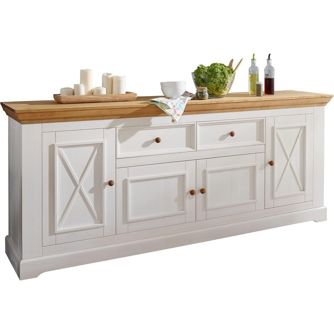 Sideboard mit den Massen 209 x 88 x 42 cm in Weiss