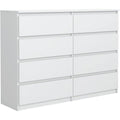 Sideboard verbindet 8 Schubladen und grifflose Fronten