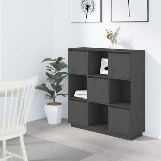 Hochschrank in Grau mit geschlossenem Stauraum