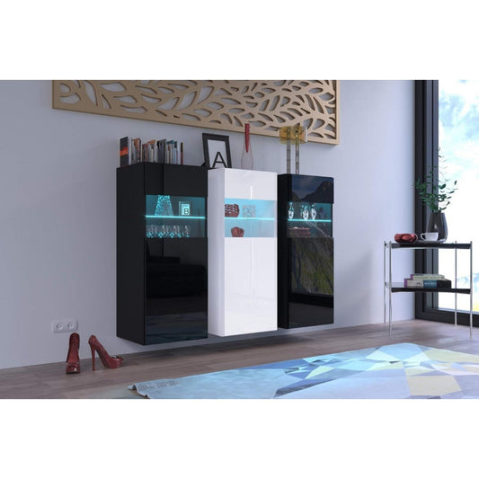 Das Sideboard setzt auf eine Farbgebung in Blau