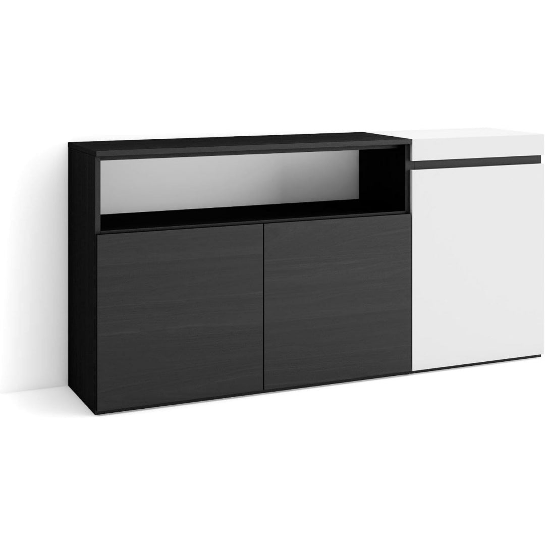 Hochschrank mit 3 Tueren und Holzoptik