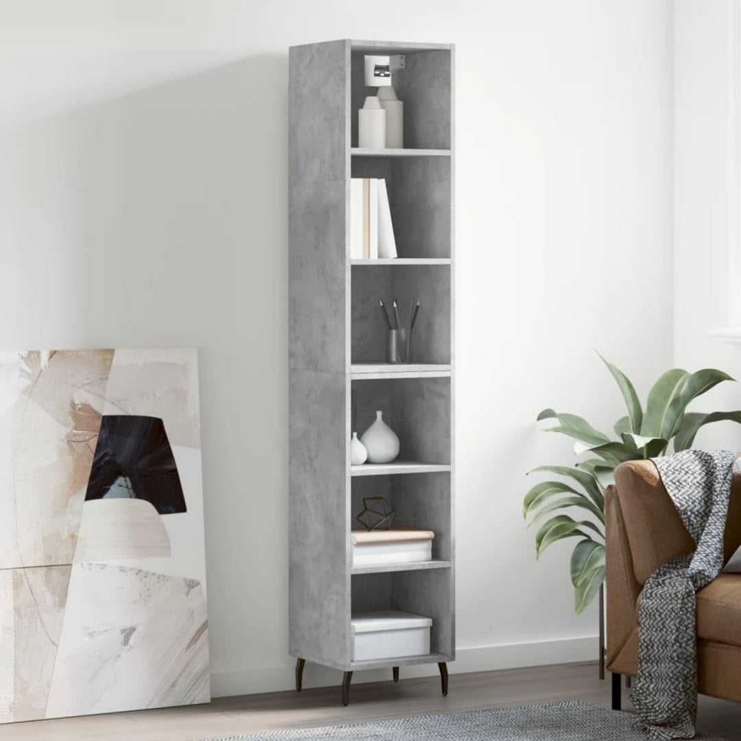 Hochschrank mit den Massen 34.5 x 32.5 x 180 cm in Betongrau