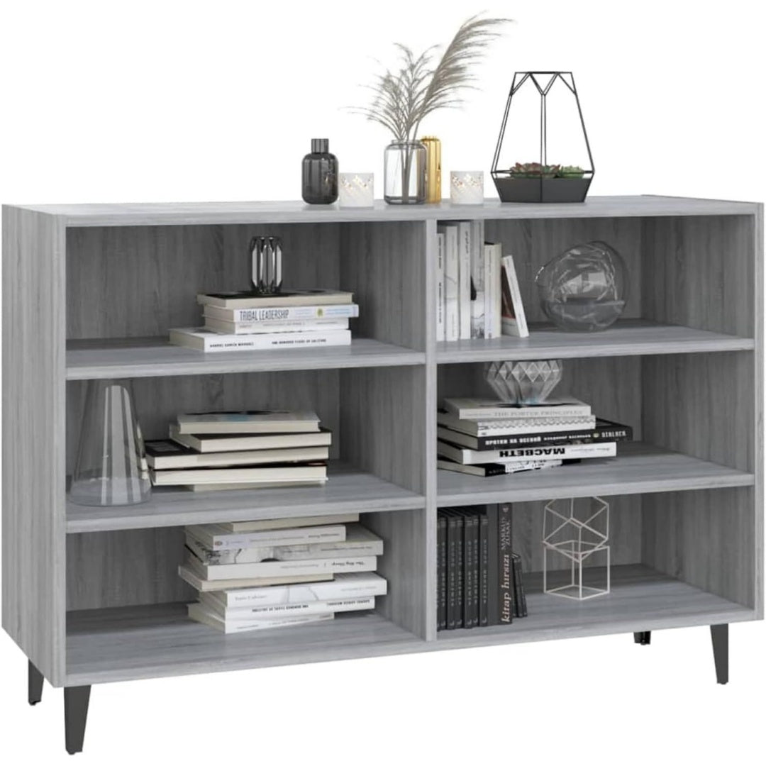 Sideboard mit den Massen 103.5 x 35 x 70 cm in Eichenbraun und Grau